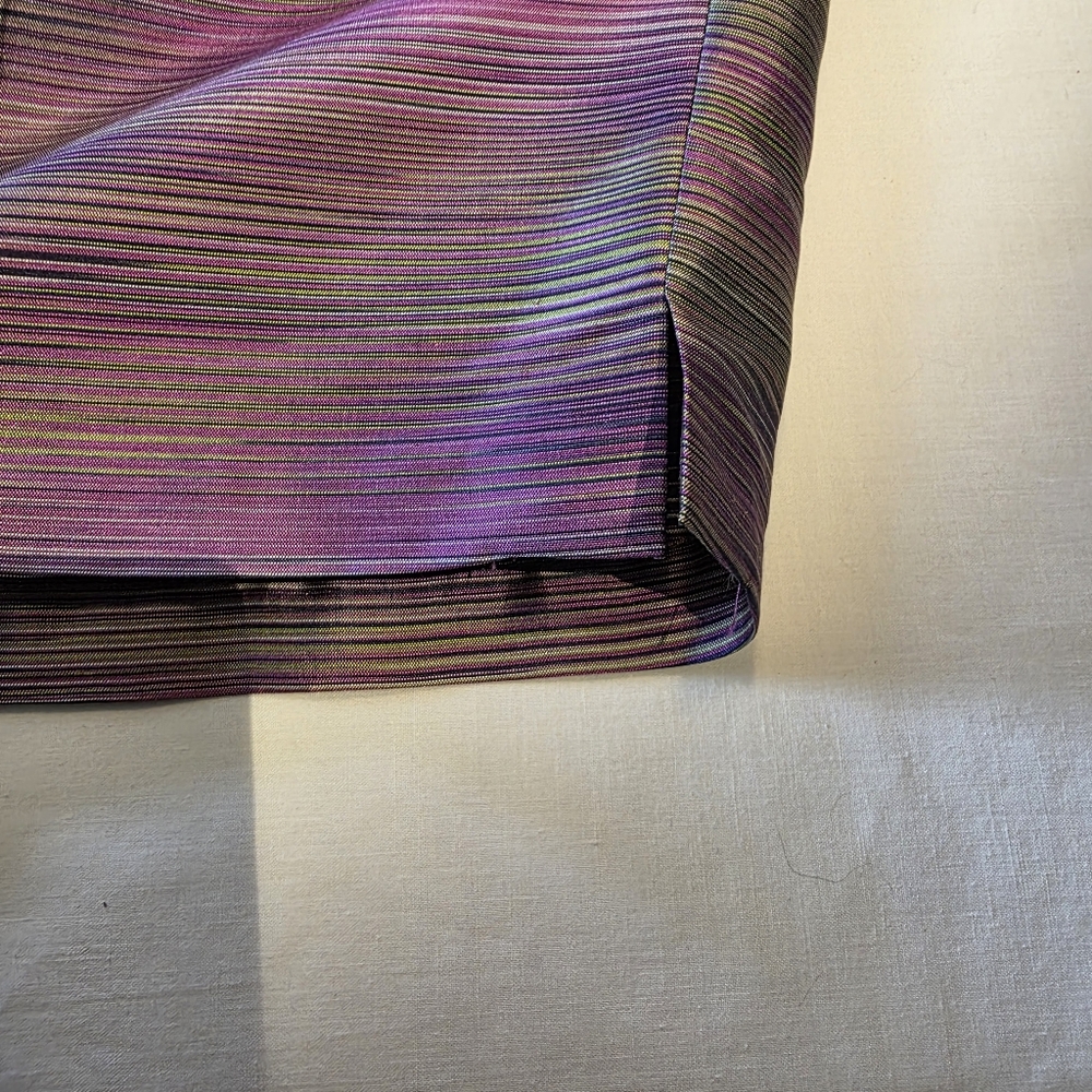 Vintage Y2K Silk Striped Due Per Due Cropped Pants High Waist Shimmery EUC 20W - Picture 10 of 13